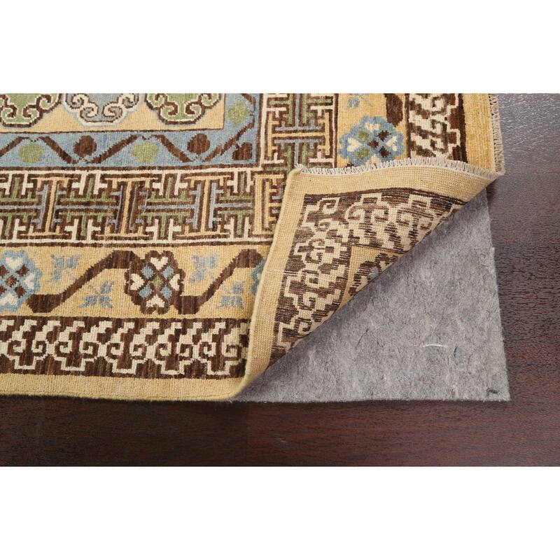 Vegetable Dye Khotan Oriental Wool Area Rug Hand-knotted Office Carpet - 6'4" x 9'4"