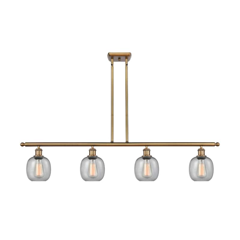 Innovations Lighting Belfast 4 Light 48" Wide Linear Chandelier - Brushed Brass / Seedy