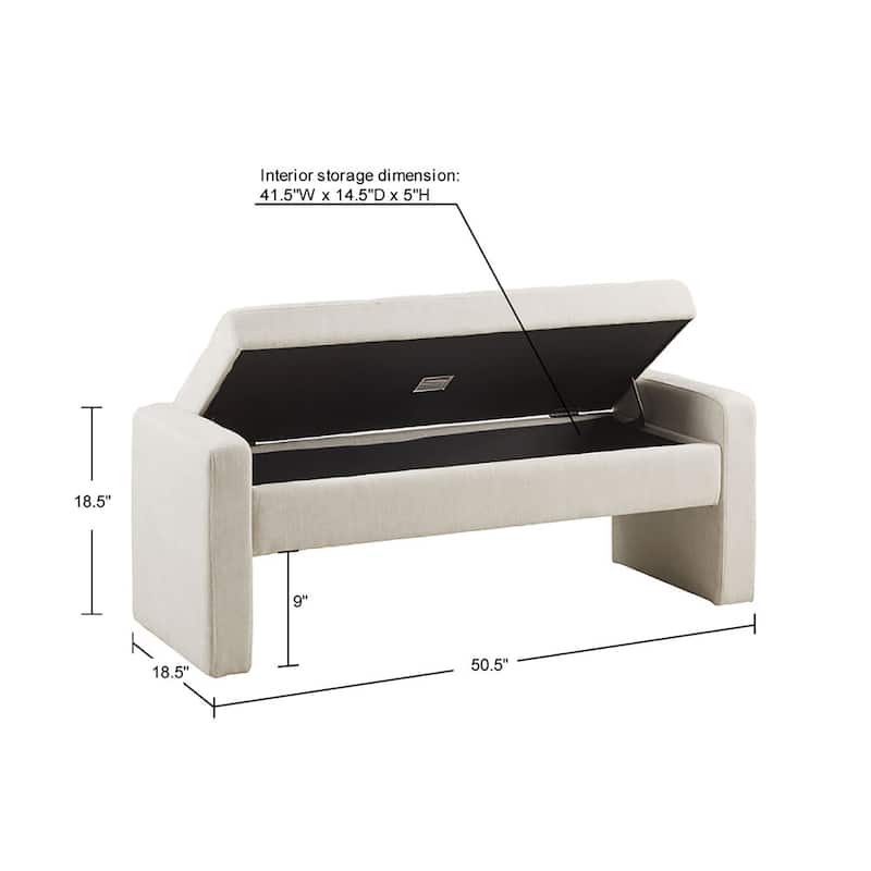 Madison Park Payden Cream Soft Close Storage Bench