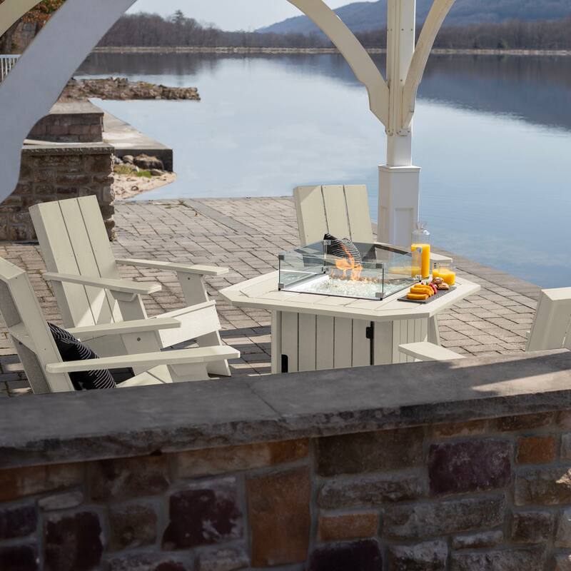 HIGHWOOD Modern Adirondack 5-Piece Fire Pit Conversation Set