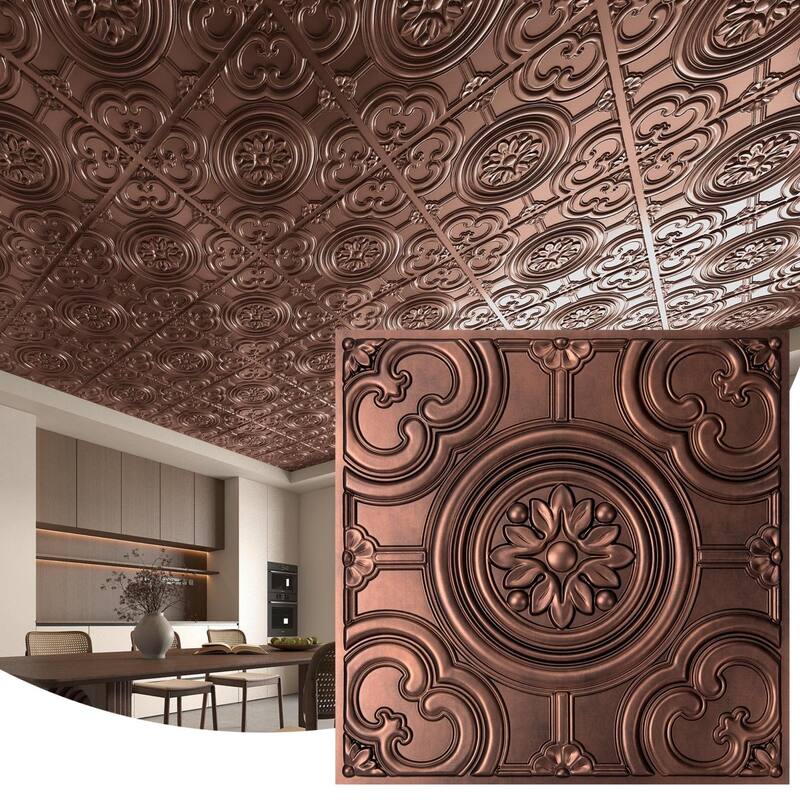 Atr3d 12 Pack 24"x24" 3D Wall Panel Ceiling Tiles Cover 48 Sq.Ft. for Home Decor