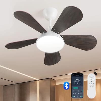 36 in. Dimmable LED Indoor/Outdoor White Smart Ceiling Fan with Light and Remote Without bulbs - N/A