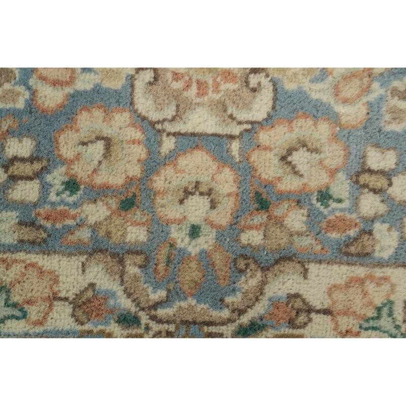 Hand Knotted Oriental 100% Wool Carpet Traditional Floral Beige & Ivories Kerman Area Rug - 7' 6'' X 4' 10''