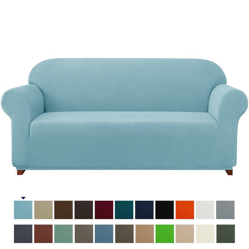 Subrtex 1-Piece Sofa Cover Stretch Soft Couch Loveseat Slipcover - Sofa - Steel Blue