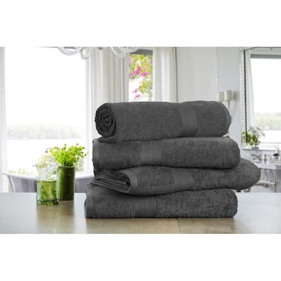 Cotton 600GSM Absorbent Bath Towels 30x54 Inch by Ample Decor - 4 Pcs
