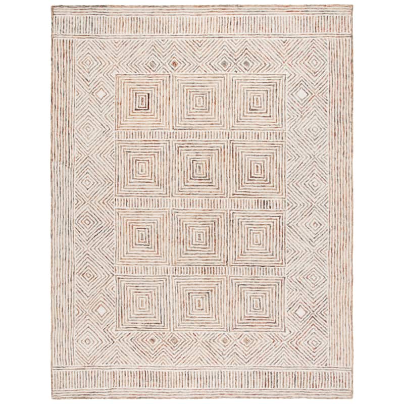 SAFAVIEH Handmade Metro Margreet French Country Wool Rug - 8' x 10' - Ivory/Rust