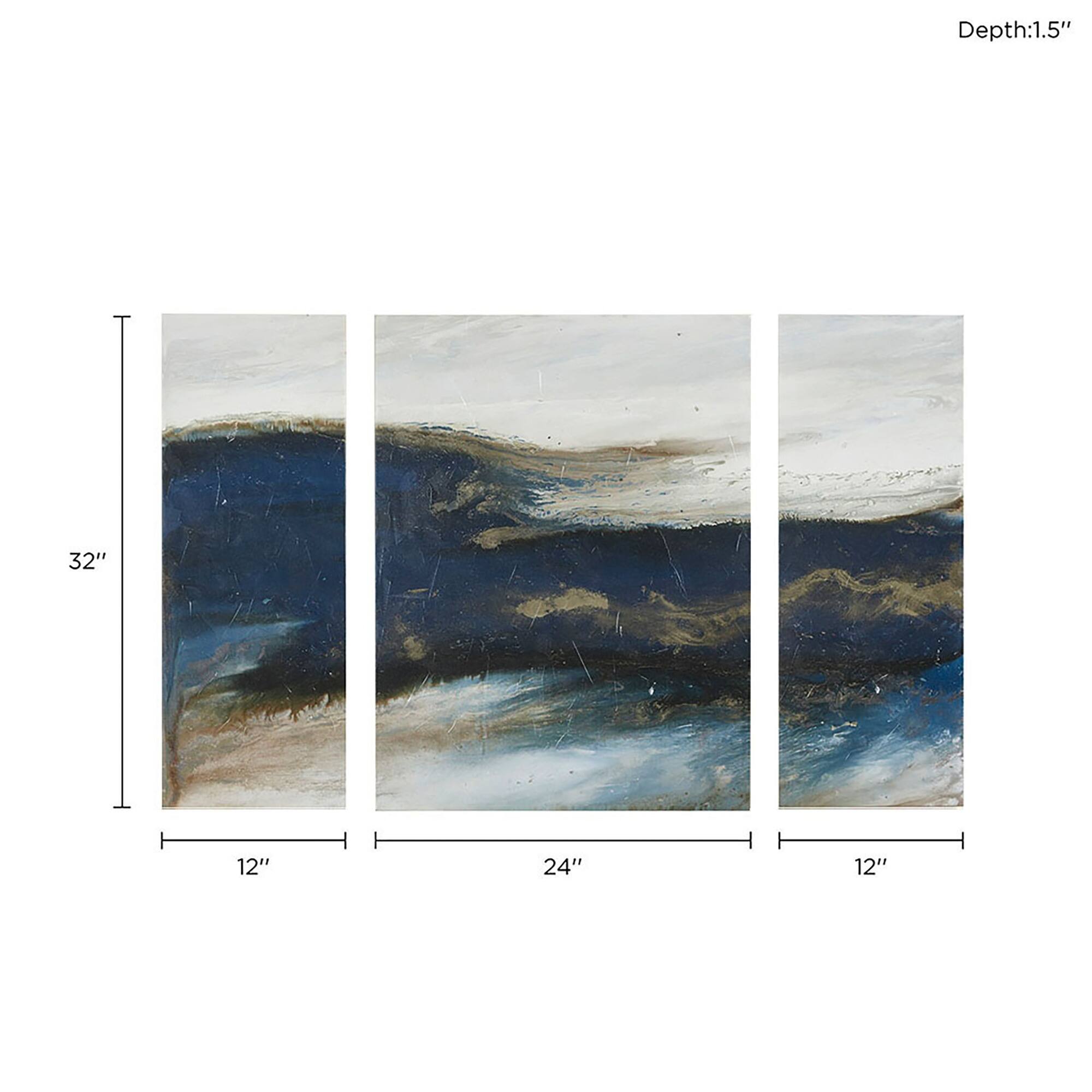 INK+IVY Rolling Waves Triptych 3piece Canvas Wall Art Set On Sale