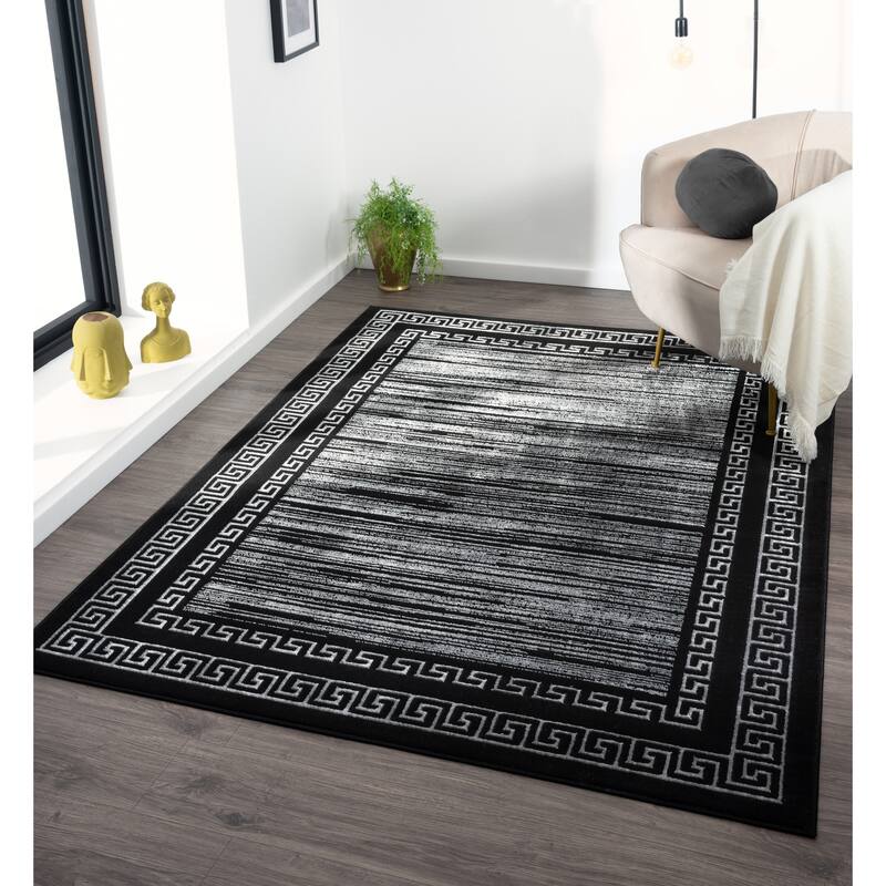 Ksamil Collection Abstract Border Area Rug