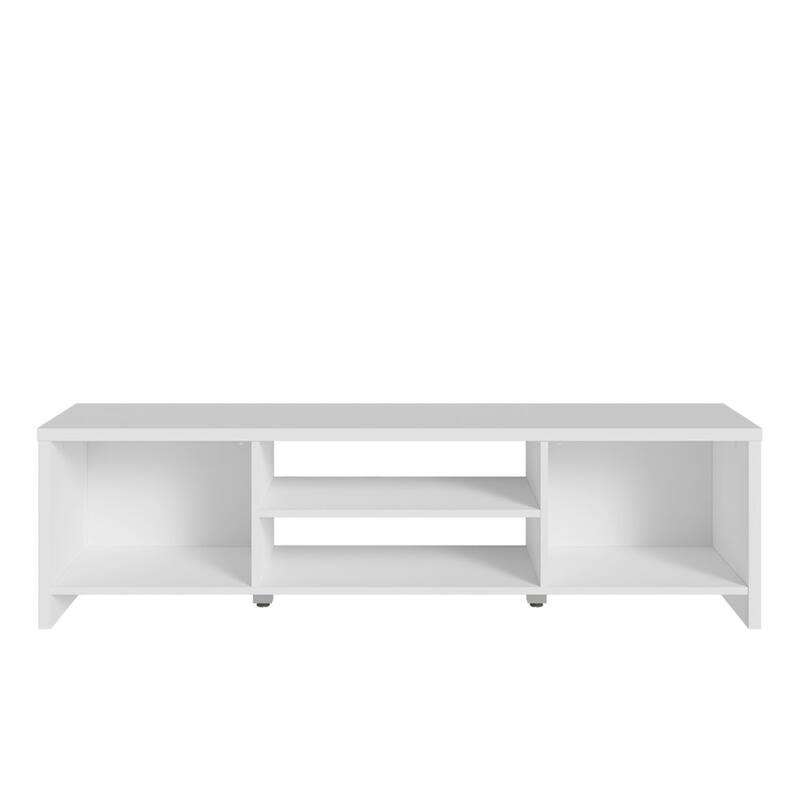 Madesa TV Stand with Storage 65" and Ladder Shelf - White