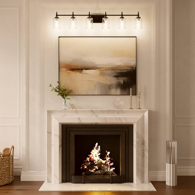 Acroma Dimmable Bathroom Vanity Light with Water Ripple Clear Shade