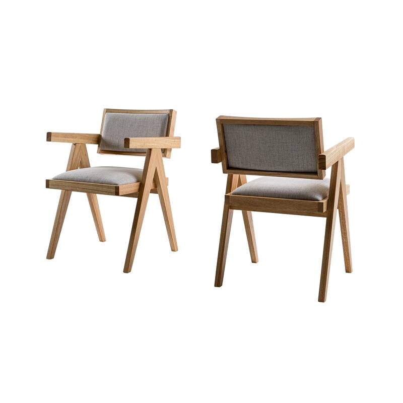 Modrest Fern Modern Natural and Beige Dining Chair (Set of 2)