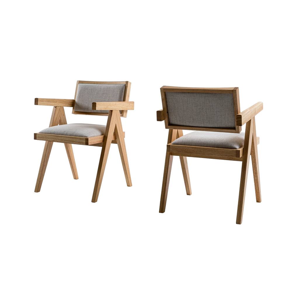 Modrest Fern Modern Natural and Beige Dining Chair (Set of 2)