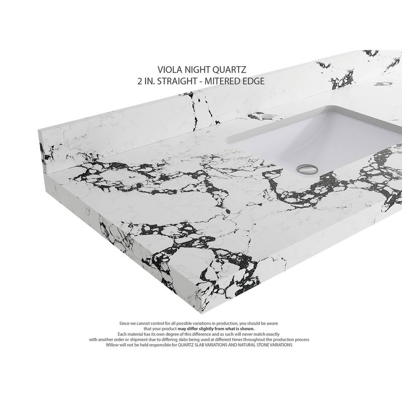 Willow Collections 36 x 22 Charlotte D Right Offset Sink Bathroom Vanity with Countertop