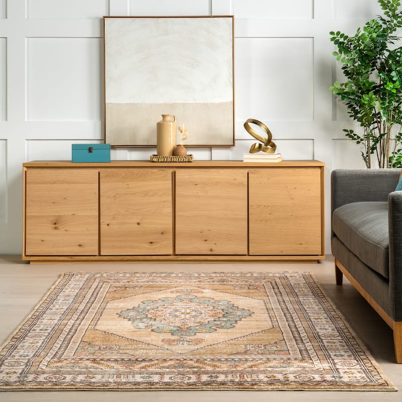 Nuloom Hollyn Vintage Medallion Machine Washable Area Rug