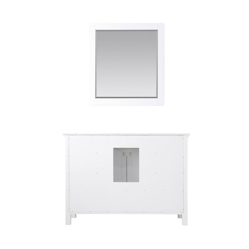 Altair Isla Single Bathroom Vanity Set and Aosta White Countertop with Mirror