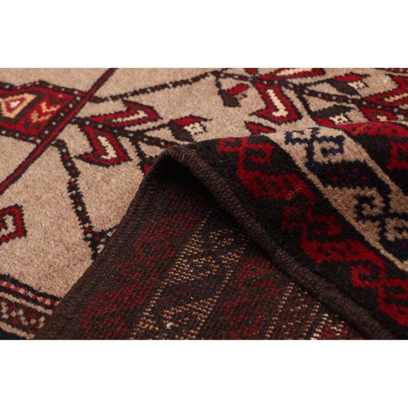 ECARPETGALLERY Hand-knotted Baluch Tan Wool Rug - 3'8 x 6'1