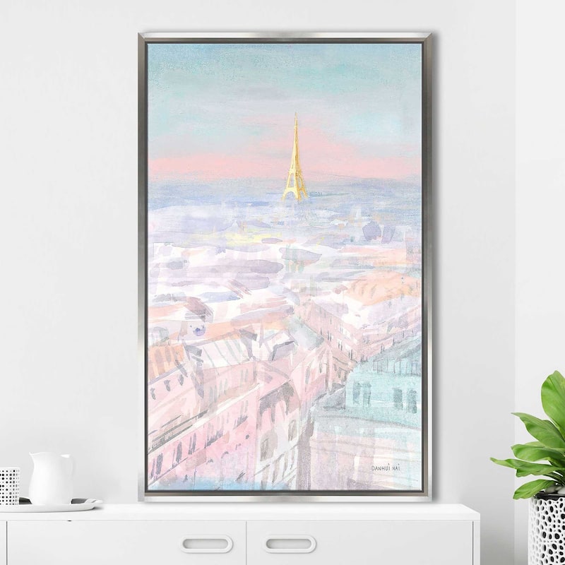 "Pastel Paris VI" Print on Floating Canvas