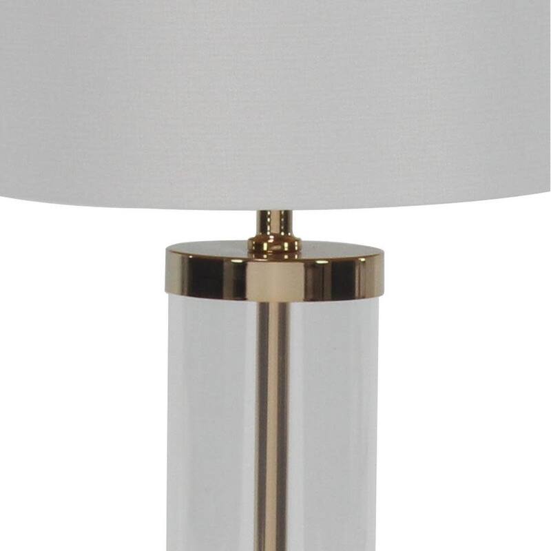 Metal Room Table Lamp with Clear Glass Body - Gold - CosmoLiving by Cosmopolitan