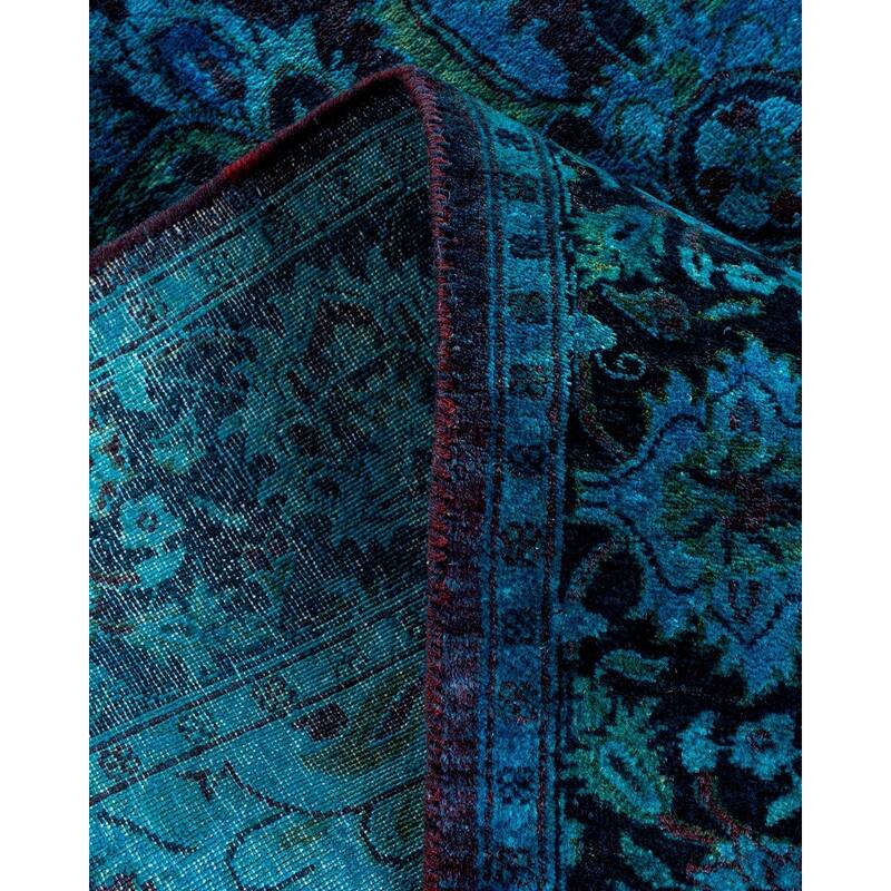 Overton Hand Knotted Wool Vintage Inspired Modern Contemporary Overdyed Black Area Rug - 3' 2" x 5' 2"