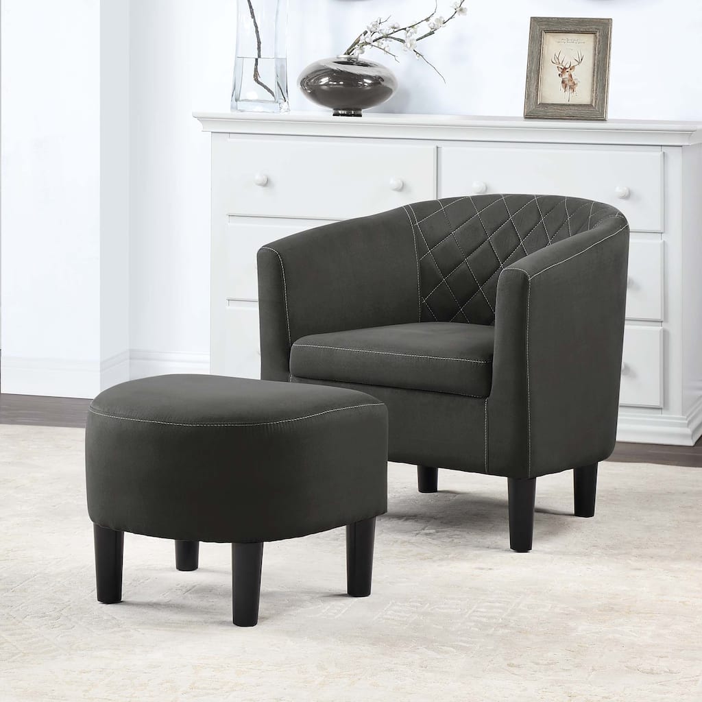 Convenience Concepts Take a Seat Roosevelt Accent Chair with Ottoman