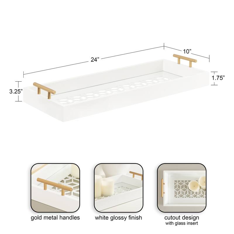 Kate and Laurel Caspen Rectangle Decorative Tray