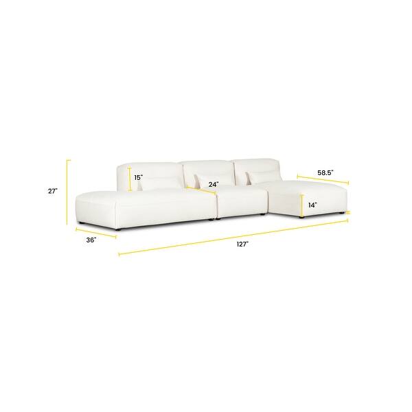 Poly and Bark Infina Armless Modular 3piece Sectional Sofa Bed Bath