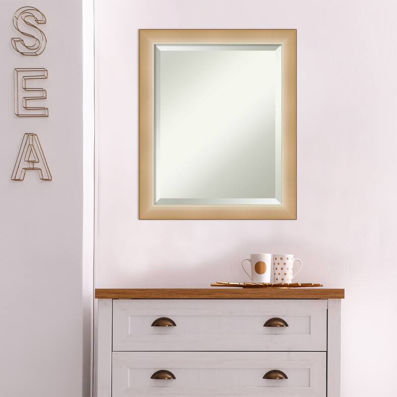 Beveled Bathroom Wall Mirror - Eva Narrow Frame