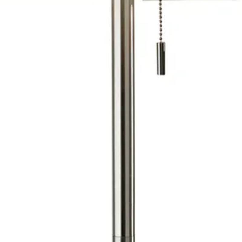 Silver Metal Drum Shade Floor Lamp with Pull Chain 68 Inches - 10” x 10” x 68” (D x W x H)