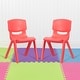 preview thumbnail 2 of 11, 2 Pack Plastic Stackable School Chair with 15.5"H Seat