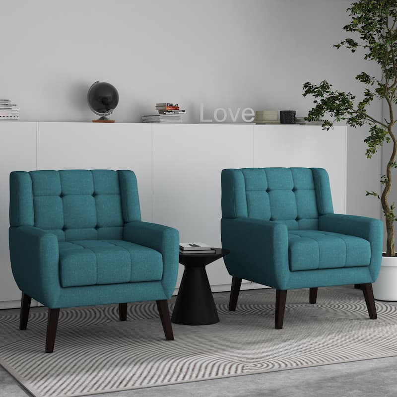Tufted Arm Chair Upholstered Lounge Chair(Set of 2)