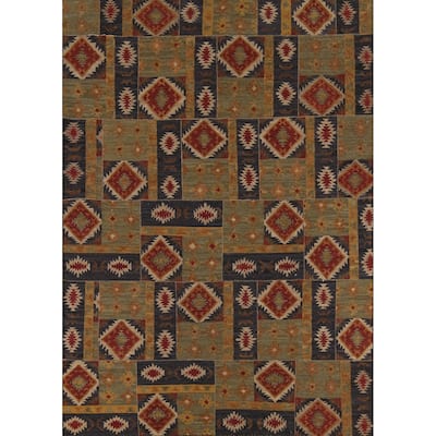 Kilim Oriental Area Rug Flatweave Sotuhwestern Wool Carpet - 7'6"x 10'1"