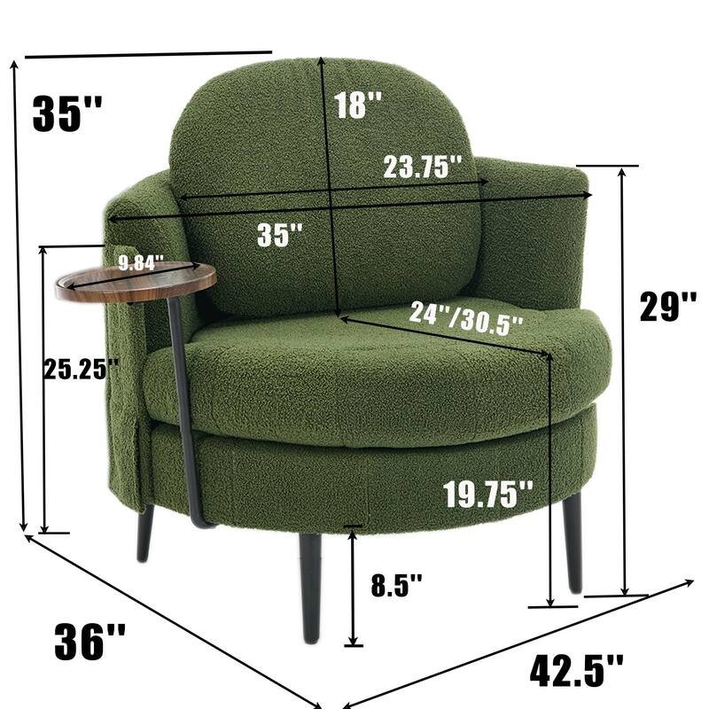 Lamb Velvet Sofa Chair with Footstool