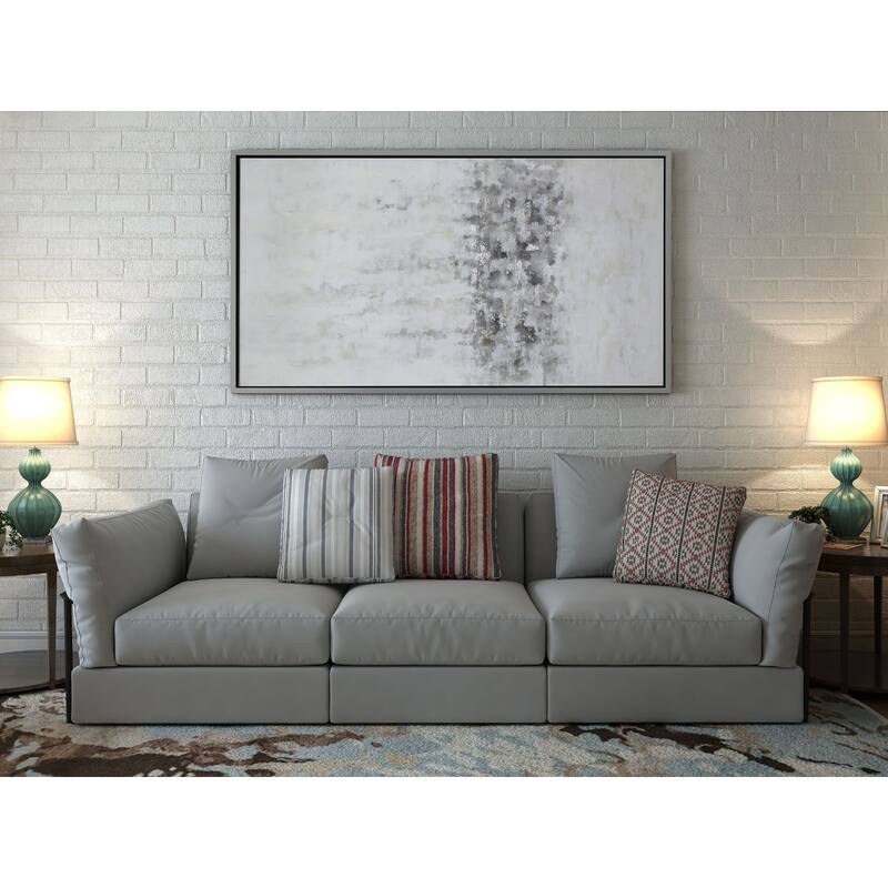 "Winter Storm" Hand Painted Monochromatic Abstract on Canvas - 74" x 2" x 40"