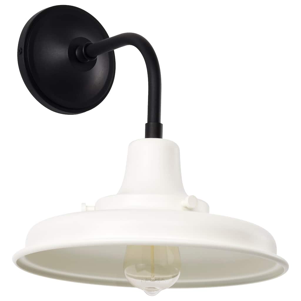 Morris Medium Outdoor Lantern Black Finish White Shade