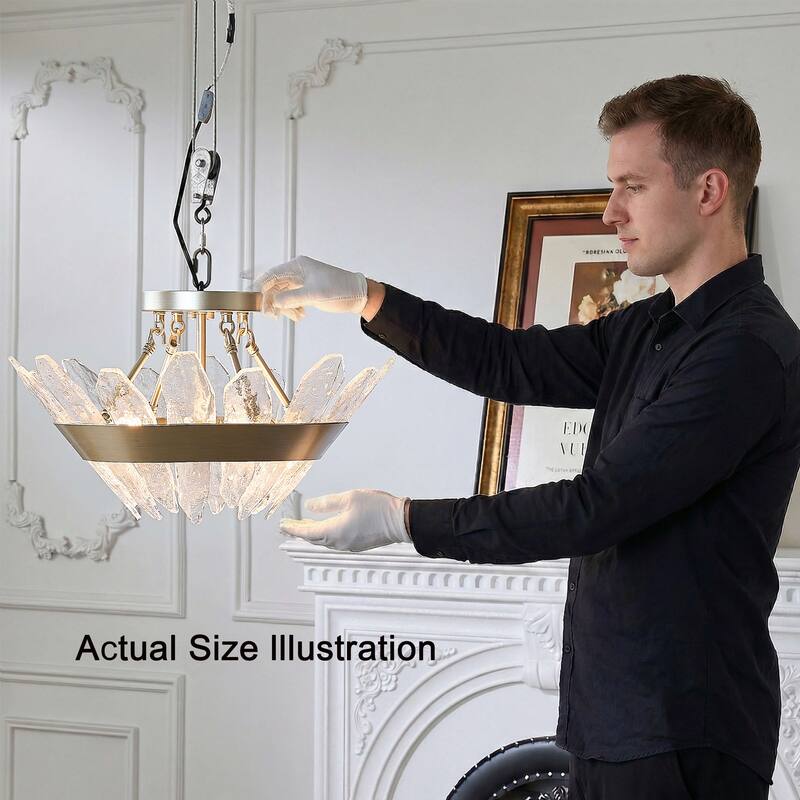 Daisy 3-Light 19.1" Modern Seeded Glass Panel Flush Mount Flush Mount