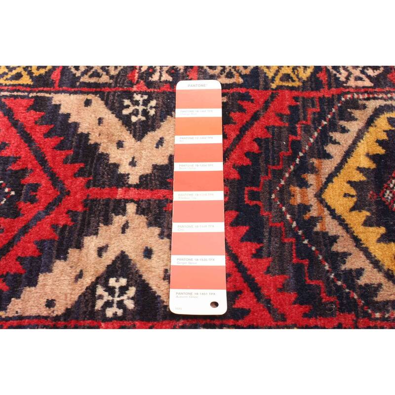 ECARPETGALLERY Hand-knotted Baluch Red Wool Rug - 1'7 x 6'2