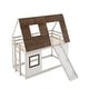 preview thumbnail 5 of 6, Cozy and Fun Wood Twin Size House Bunk Bed with Window Roof Shape Design with Ladder and Climbing Ramp