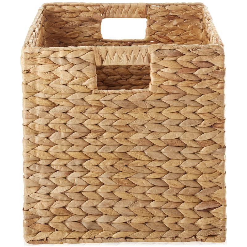 13 x 13in Water Hyacinth Storage Baskets Set of 2