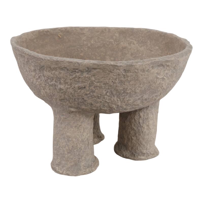 Pottery Paper Mache Bowl Stylish Unique Elevated Modern - 15.75" x 15.75" x 10.25"