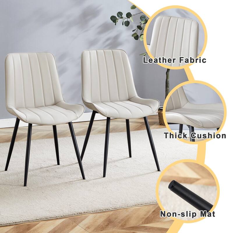 Dining Room Smooth Line Design Dining Chair Set - Four Pieces Kitchen Side Chair Armless Side Chair