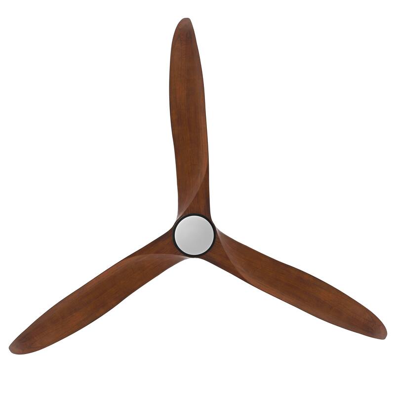 72" 3-Blade Solid Wood Ceiling Fan with LED Light and Remote Control