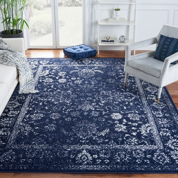 slide 2 of 6, SAFAVIEH Adirondack Dakota Rustic Shabby Chic Distressed Rug 11' x 15' - Navy/Ivory - Rectangle