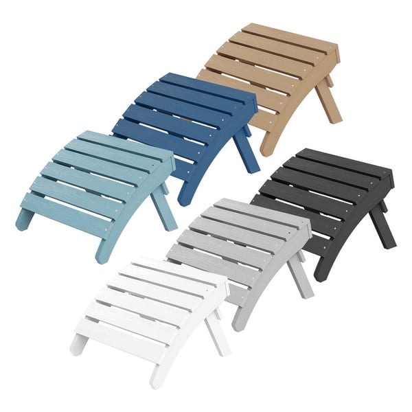slide 2 of 14, WINSOON All Weather HIPS Outdoor Folding Ottoman Adirondack Chair Footrest