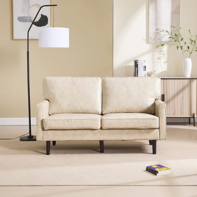 Loveseat Sofa,Mid Century Modern Love Seat, 2 Seater Sofa Couches For Living Room,Small Couch With Usb & Removable Pillow Cover