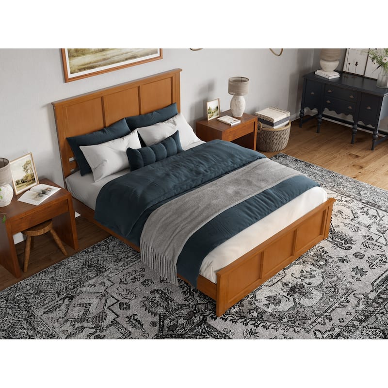 Charlotte Solid Wood Low Profile Platform Bed with Matching Footboard