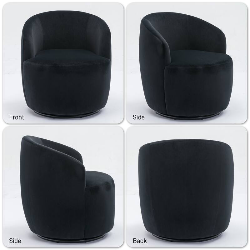 Ouyessir Swivel Barrel Chair Upholstered Armchair (Set of 1)