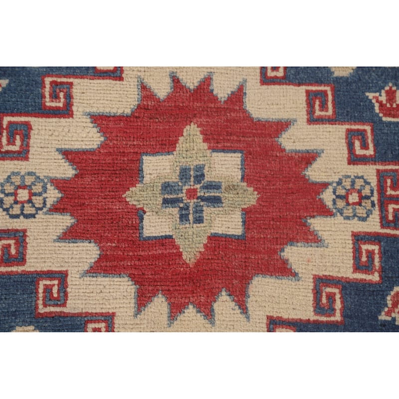 Red Kazak Rug Hand-Knotted Oriental Wool Carpet - 8'2"x 12'2"