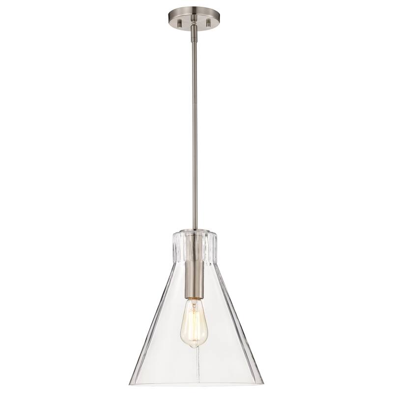 Gianna 1 Light Medium Pendant Brushed Nickel Finish Clear Glass - Brushed Nickel