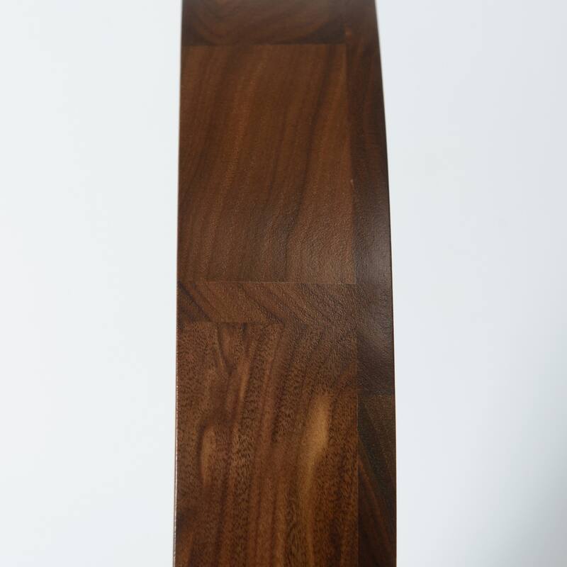 KINWELL Round Black Walnut Wood Serving Tray Ottoman Tray with Handles