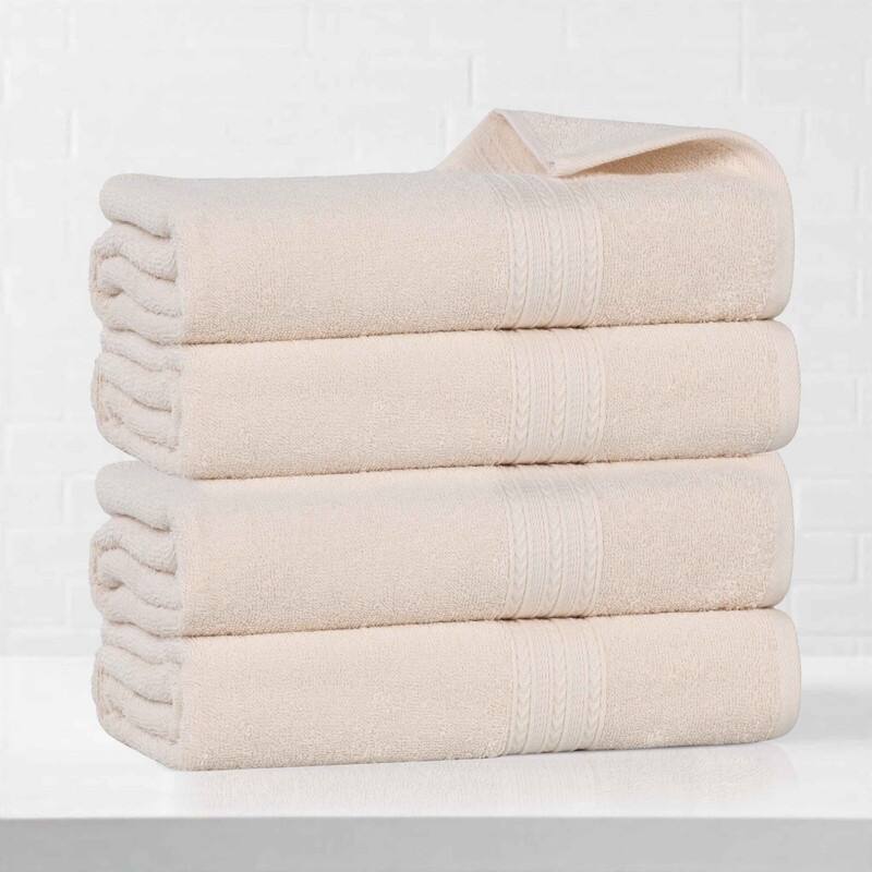 Eco-Friendly Sustainable Cotton Bath Towel by Superior (Set of 4) - Ivory